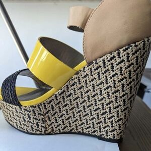 Yellow Wedge Sandals